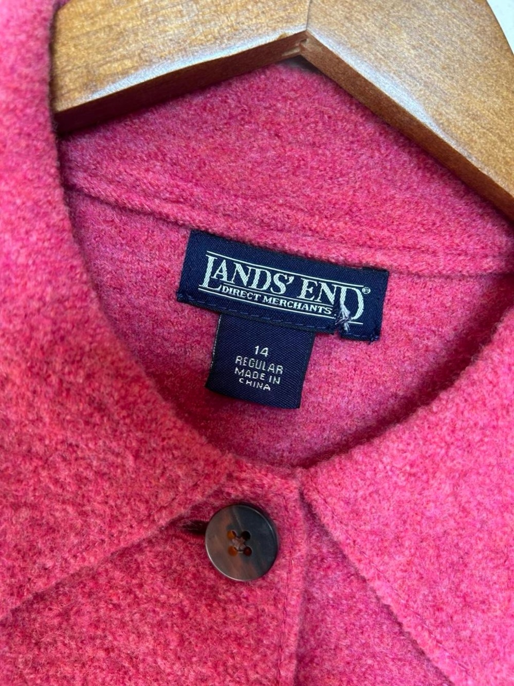 Land’s End 100% Wool Button-Front Jacket in Raspberry - Picture 4 of 6
